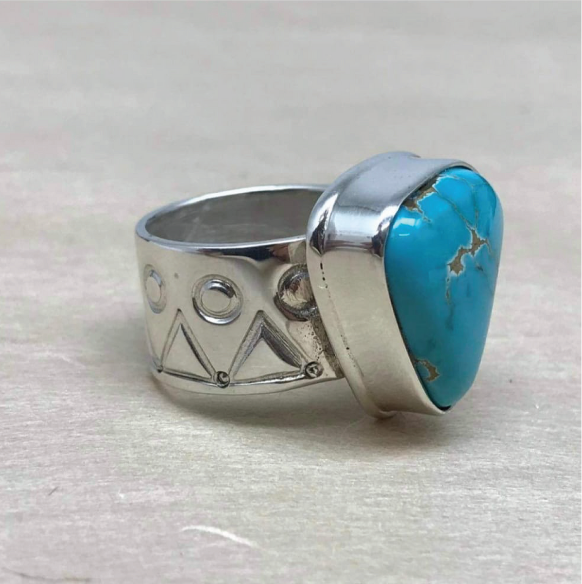 Stirling Silver Ring - Triangle Stone